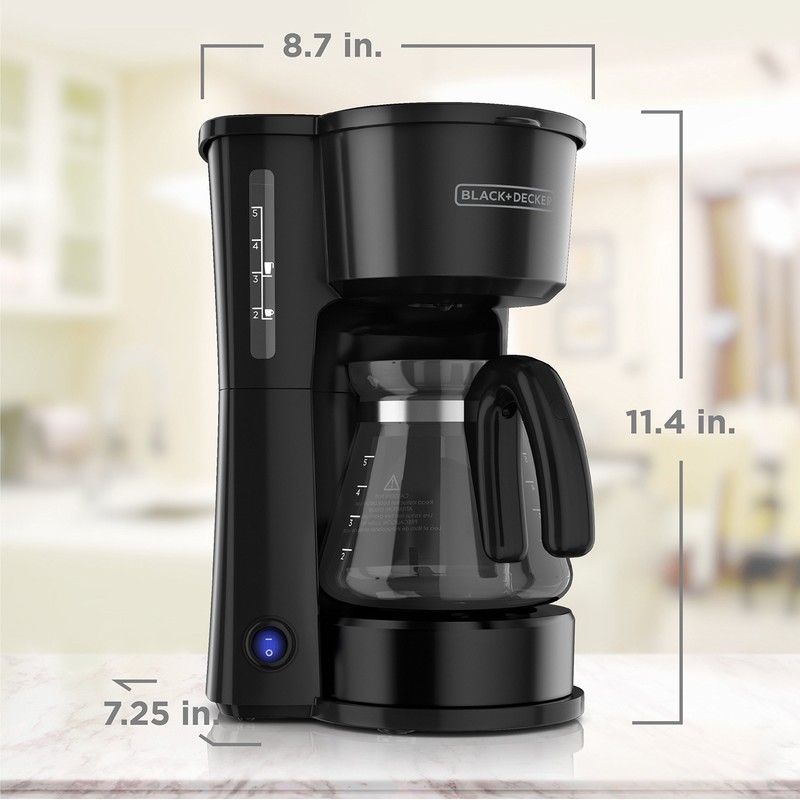 BLACK+DECKER CM0755BZ 4-in-1 5-Cup* Station Coffeemaker, Black, 5 Cup