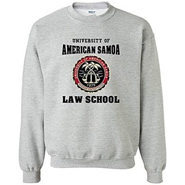 City Shirts University of American Samoa Law School DT Novelty Crewneck Sweatshirt (Large, Sports Gray)