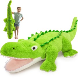Tezituor 51 inch Giant Alligator Stuffed Animal, Hugging 4ft Large Alligator Plush Body Pillow, Soft Stuffed Crocodile Plush Toy Birthday Valentine's Day Gift for Girls Boys