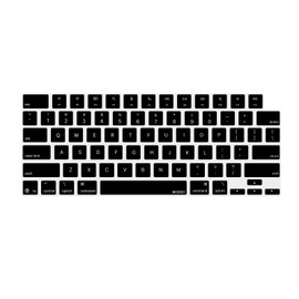MOSISO Keyboard Cover Skin Compatible with MacBook Air 13.6 inch 2025 M4 A3240/Air 15 inch M4 A3241, Black