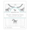 Amazing Baby Muslin Sleeping Sack with 2-Way Zipper, Zebra, Black,
