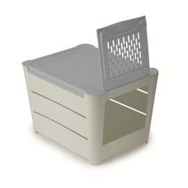 SNIPS 000776 000500 Keeper, 3 KG, 20x25,5x17,5 Cm, Food Stotage Container for Potato and Shallot, White and Grey Colour, Made in Italy, Bpa Free, Plastic, 3 kilograms