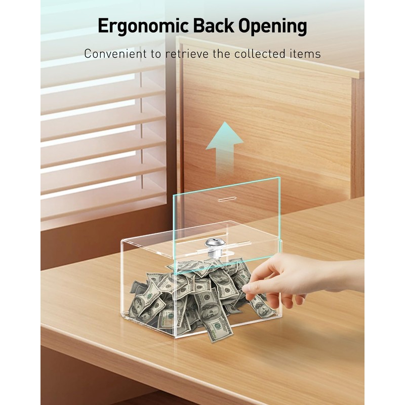 Uniclife Secure Suggestion Box Slot Cash Box Steel