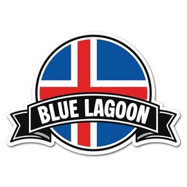 Vinyl-Aufkleber, Motiv: blaue Lagune, Island, isländische Spa-Flagge, Stadt, Reisen, Urlaub, Geographie, Standort, Scrapbook, Aufkleber #83301, 2 x 10 cm