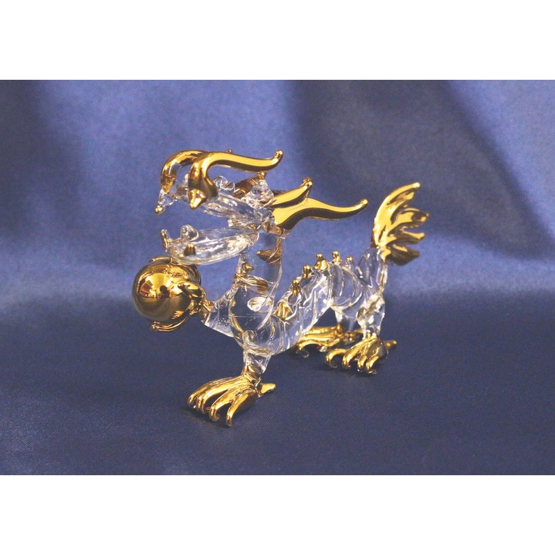 Castle Enterprise Four Cart Handmade Glass Craft Emperor Dragon with