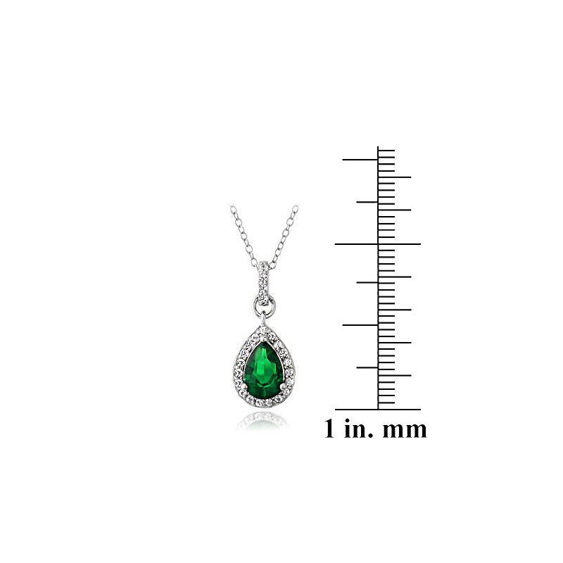 Collar de plata de ley con piedras preciosas sintéticas y