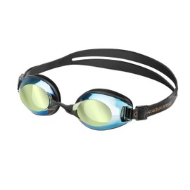 Aqua Speed Lumina Swimming Goggles with Optical Lenses, Dioptre Area, Anti-Fog Technology, Adjustable Nose Bridge Options & Case, Diopter -5.0, Black/Mirrored