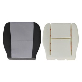 FZJDSD Cloth Ebony & Titanium Driver Bottom Replacement Seat Cover & Seat Foam Cushion Compatible with Chevy Silverado Tahoe Suburban Avalanche GMC Sierra Yukon 2007 2008 2009 2010 2011 2012 2013 2014
