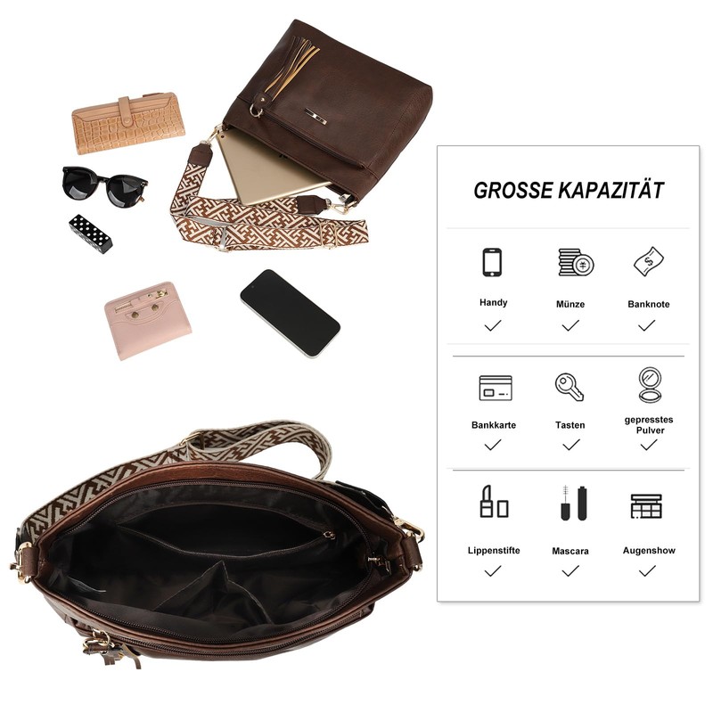 Gladdon Women's Small Handbag, Medium Shoulder Bag, Vegan Leather Shoulder