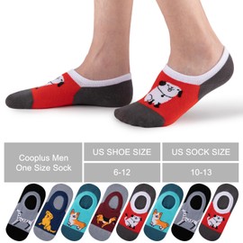 COOPLUS No Show Socks Men 8 Pairs Cotton Low Cut Non Slip Socks Casual Invisible Flat Boat Socks