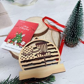 Disc Golf Ornament, Disc Golf Christmas Ornament, Basket Throw Frisbee Xmas Home Decorative Hanging Ornament for Fans, Players, Xmas Tree Decor Pendants Christmas Decoration Wood 3.5''