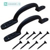 6" Black Cast Iron Hot Bed D Handles for Gate,