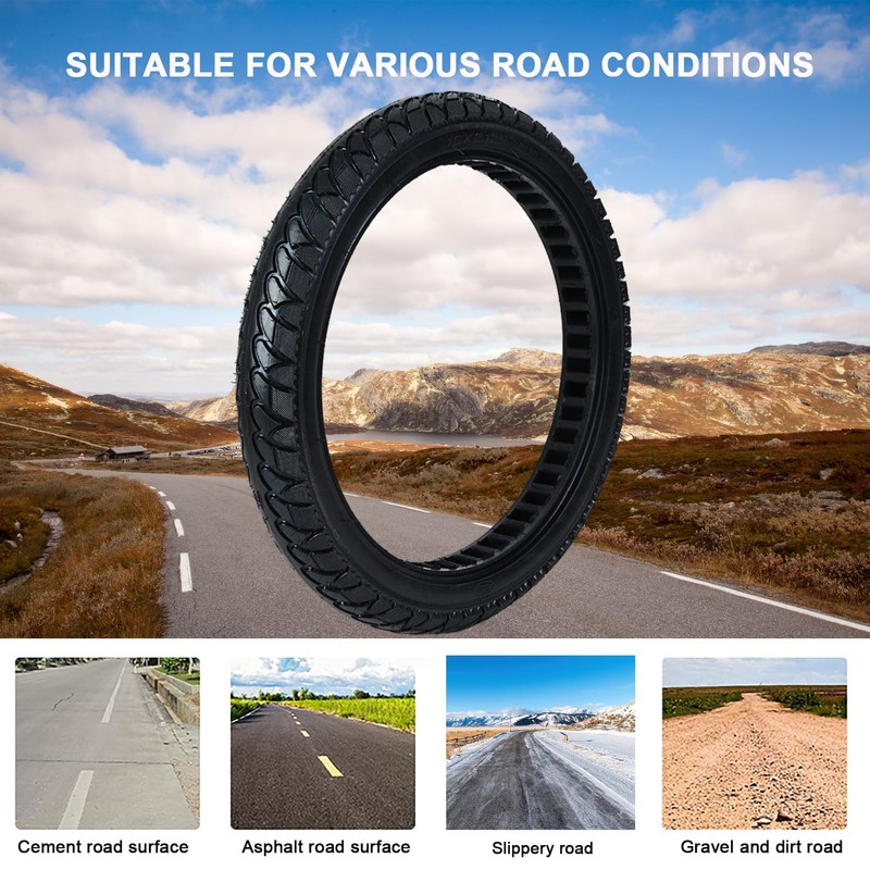 16x2.125 Electric Bicycle Solid Tire, Non-Inflation Explosion-Proof Tire, Replacement Tyres