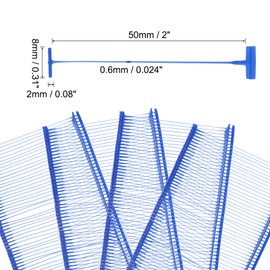 sourcing map 3000pcs Standard Tagging Gun Fasteners 50mm Tagging Barbs Pins PP Plastic Tag for Price Tagging Gun, Clothing Tags Gun Attachments for Garment Bag Fabric, Blue