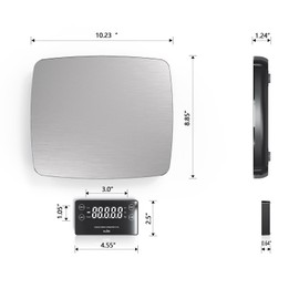 ACNHLI Smart Digital Postal Scale, 440 pounds Digital Heavy Duty Transport Postal Scale with Durable Stainless Steel pan, Suitable for Warehouses, Home, Office, Express Companies.