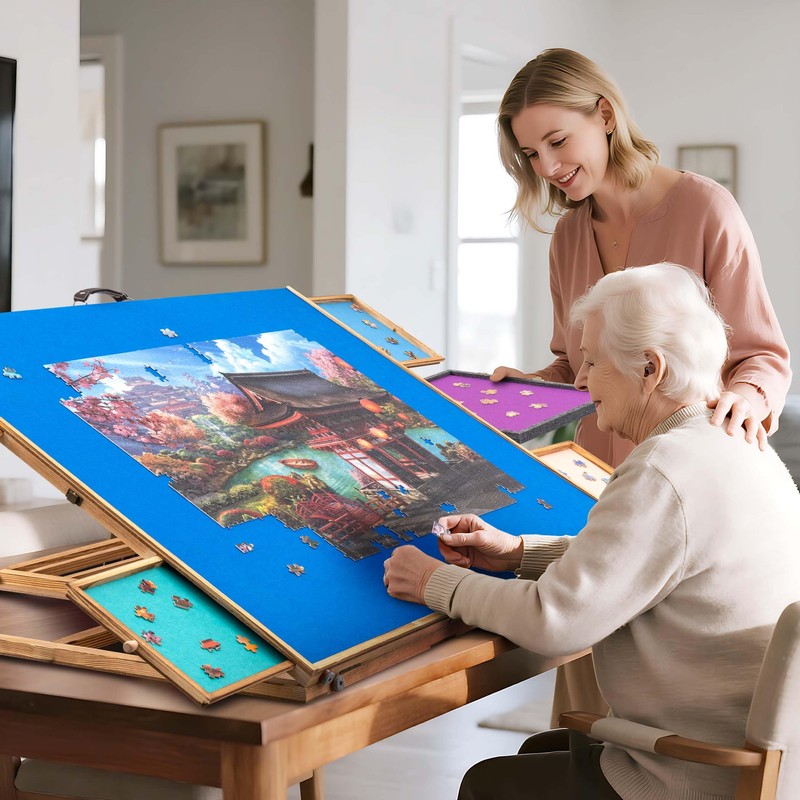 Tektalk 2000 Piece Jigsaw Puzzle Board with 4 Sorting Drawers