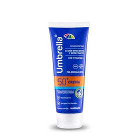 Umbrella Crema SPF 50+ | Filtro Facial | Protector Solar con Óxido de Zinc | Piel Normal a Seca | Filtros UVA/UVB | Textura Cremosa Emoliente, Hidratante y Resistente al Agua | Tubo con 60g