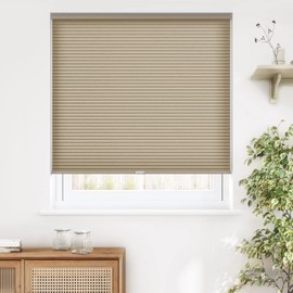 LazBlinds Cordless Cellular Shades, Light Filtering Honeycomb Shade Pleated Blinds for Window Size 21'' W x 64'' H, Taupe