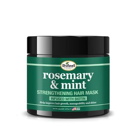 Difeel Mascarilla capilar fortalecedora de romero y menta con biotina 12 oz. - Mascarilla fortalecedora para el cabello hecha con aceite de romero natural para el crecimiento del cabello