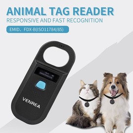 VENREA Microchip Reader Scanner Pet ID Scanner RFID Animal Handheld Scanner, USB Rechargeable Animal Chip Scanner Pet Tag Scanner RFID Reader Pet Chips Scanner (Type A)