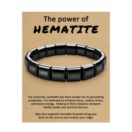 Hematite Bracelet, Natural Magnetic Bracelets for Women Girls