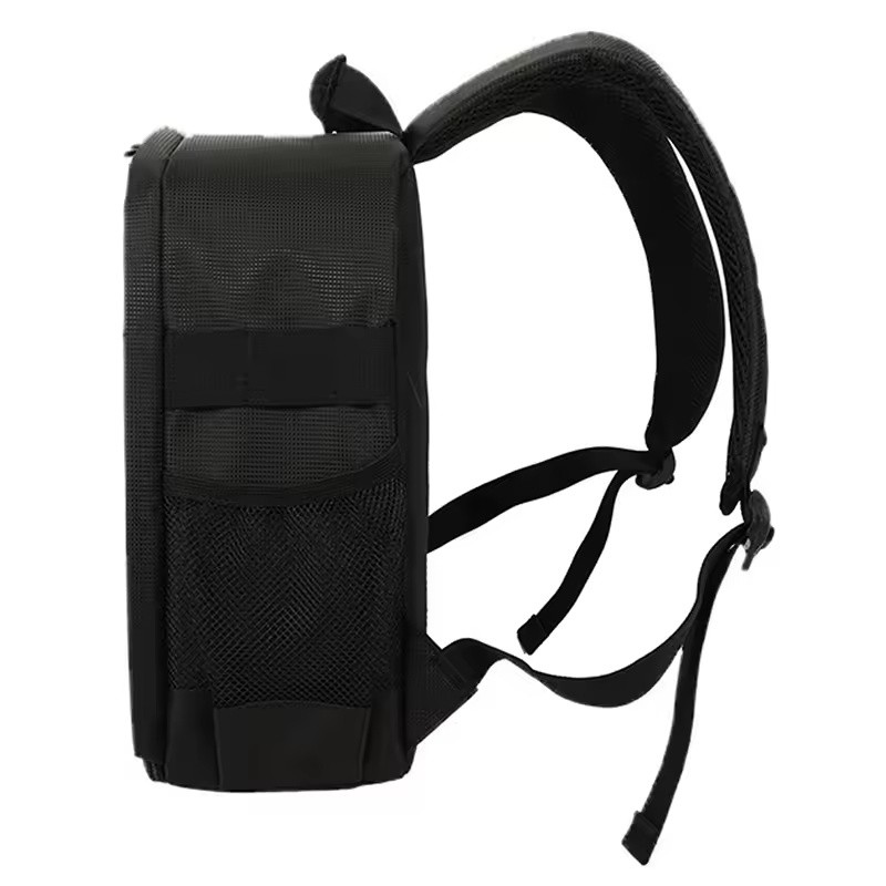 JINNUOLANG Compact Camera Backpack with Padded Dividers, Black/Red