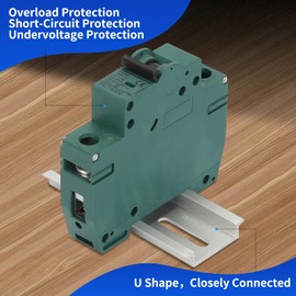 TOMSHIELE DC 250V Miniature Circuit Breaker, 10 Amp 1 Pole DC Disconnect Switch for Solar PV Systems, DIN Rail Mount, Thermal Magnetic Trip(C10A)