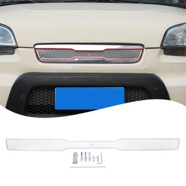Lcojicep Front Grill Mesh Inserts Trims Front Grille Guard Compatible with Kia Soul 2009-2013，Lower Bumper Mesh Grill Inserts Insect-Proof Net Exterior Accessories (upper part of bumper,Silver)