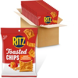 RITZ Toasted Chips Sweet Habanero Crackers, Bulk Individual Snacks, 12 Snack Packs