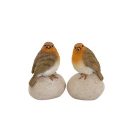 London Ornaments Set of 2 Robins on Stones