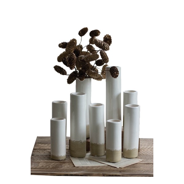 Kalalou Ceramic Cylinder Bud Vase, Set of 9, One Size,