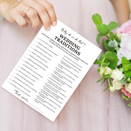 bxtala Bridal Shower Game Cards, Why Do We Do That Wedding Traditions, Wedding Games for Guests, 30 Game Cards with 1 Answer Card, Engagement Wedding Party Supplies