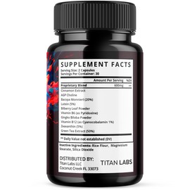 Titan Labs IQ Blast Pro Brain Supplement - Enhance Cognitive Function and Clarity (5 Pack)