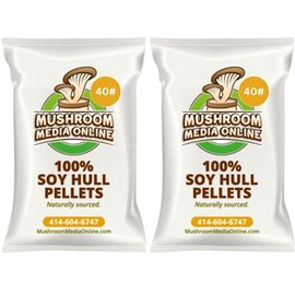 MushroomMediaOnline - 100% Soy Hull Mushroom Pellets - Ideal and Fast-Growing Substrate for Mushroom Cultivation, Oyster Mushrooms, Shiitake, and More (20, Pounds)