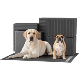 Bulubaky Charcoal Super Absorbency Puppy Pads, Activated Carbon Odor-Control XL 28"x34" Leak-Proof Pet Training Pee Pads, Disposable Potty Pads for Dogs Cats, Rabbits (Charcoal)