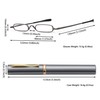 Mini Slim Pen Reading Glasses with Portable Clip Case Small
