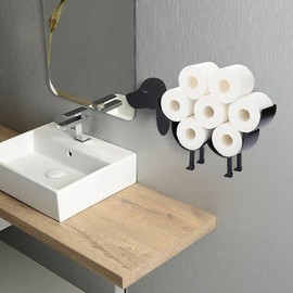 Sumnacon Toilet Paper Holder Metal Toilet Roll Holder Decorative Freestanding Bathroom Tissue Storage Funny Animal Stand Whimsical Dog Toilet Paper Organizer for Table Counter Floor Wall
