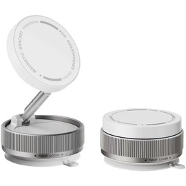 psycat Car Phone Mount, 360° Rotating Vacuum Suction Phone Holder, Universal Smartphone Stand for Smooth Surface, Mirror (White)