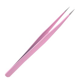 Stainless Steel Pointed Straight Tip Tweezers Pink