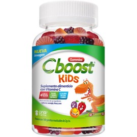 C-Boost Kids Gomitas Vitamina C – Suplemento Infantil con Sabor Naranja, Fresa y Uva – 180 Gomitas Naturales Sin Gluten – Refuerza Sistema Inmunológico y Formación de Colágeno