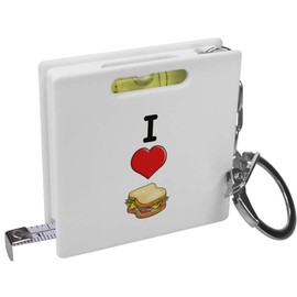 Azeeda 'I Love Sandwiches' Keyring Tape Measure/Spirit Level Tool (KM00028054)
