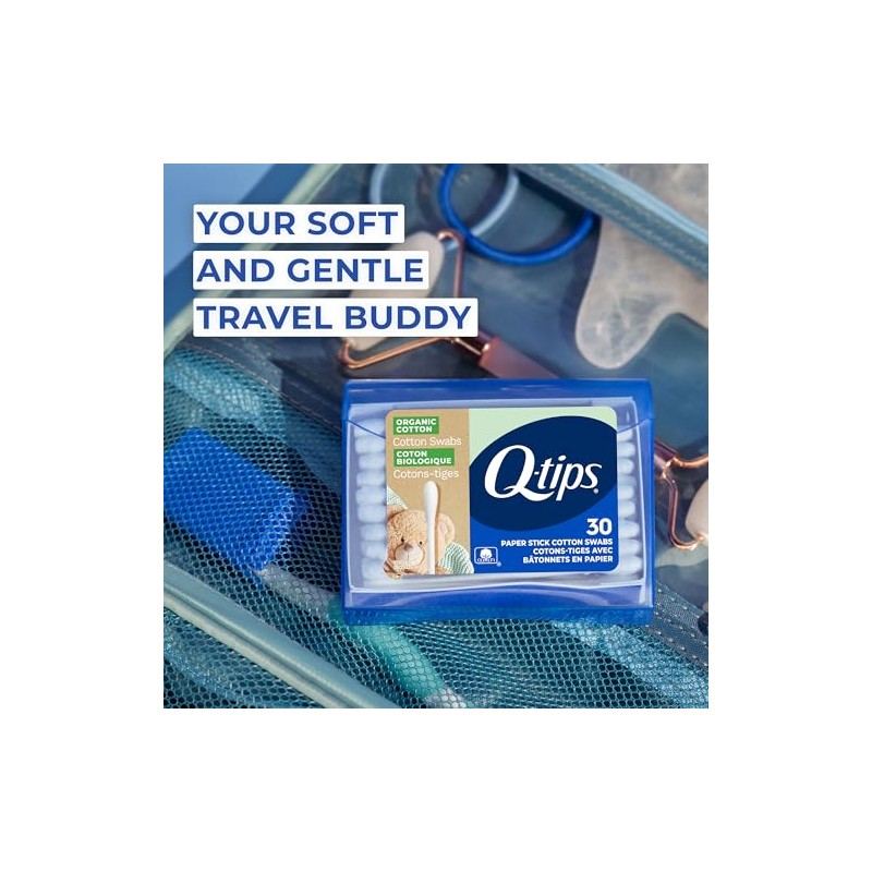 Q-tips Hisopos de algodón orgánico, paquete de 10 unidades de