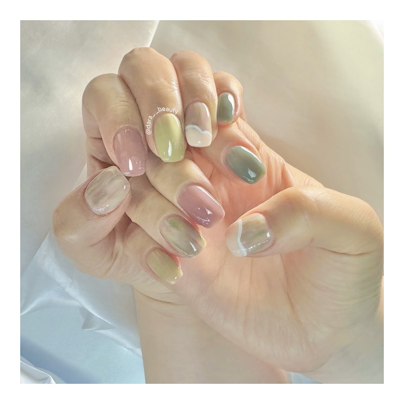 Dara Beauty February 2026 Art of the MonthSpring Marble Nails❣
