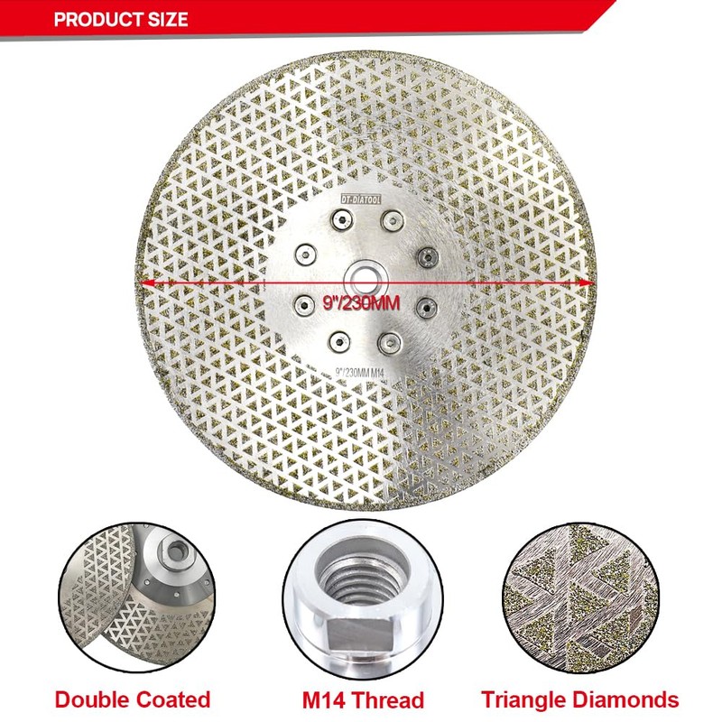 DT-DIATOOL Diamond Cutting and Grinding Discs 9 Inch / 230mm