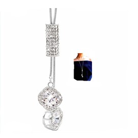 Cathercing Flower Rhinestone Pendant Long Necklace for Women Sweater Chain Statement Necklace Choker Adjustable Elegant Jewelry Accessories Dressy Collocation Winter Evening Party Wedding