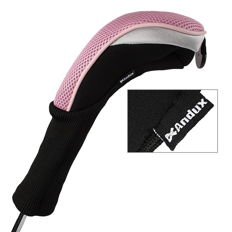 Andux Long Neck Golf Hybrid Club Head Covers with Interchangeable