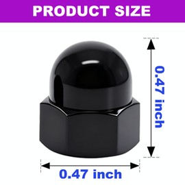 SINGWAYS Black License Plate Retainer Nuts/Screws Compatible with Volvo XC90/ S60/ S40/ S90/ V60/ V90 (Screws onto Existing Stud) -Tall Dome Stainless Steel 18-8 (304) License Plate Screw Caps - 4 PCS