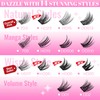CALAILIS Lash Clusters, 144Pcs D Curl Cluster Lashes DIY Lash