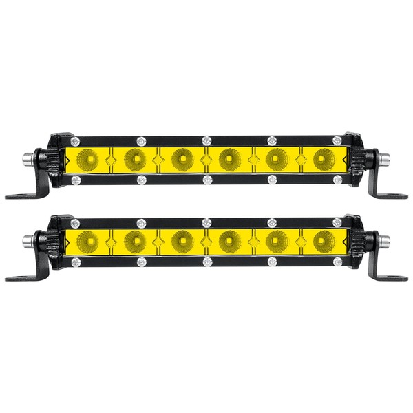 Willpower Amber Yellow LED Light Bar 7 Inch 30W Single