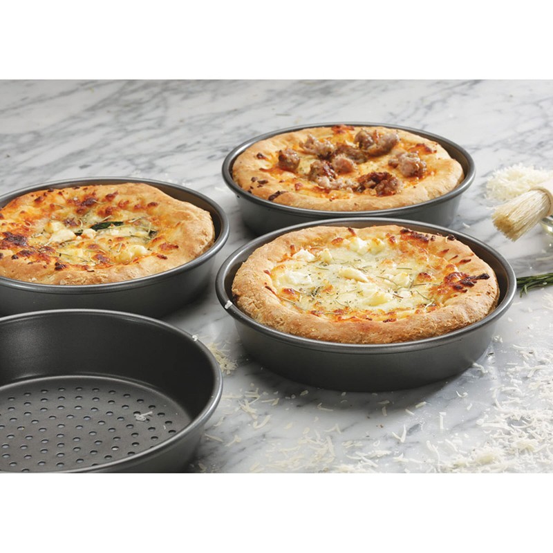 Chicago Metallic Deep Dish Pizza Pan Set of 4, 7